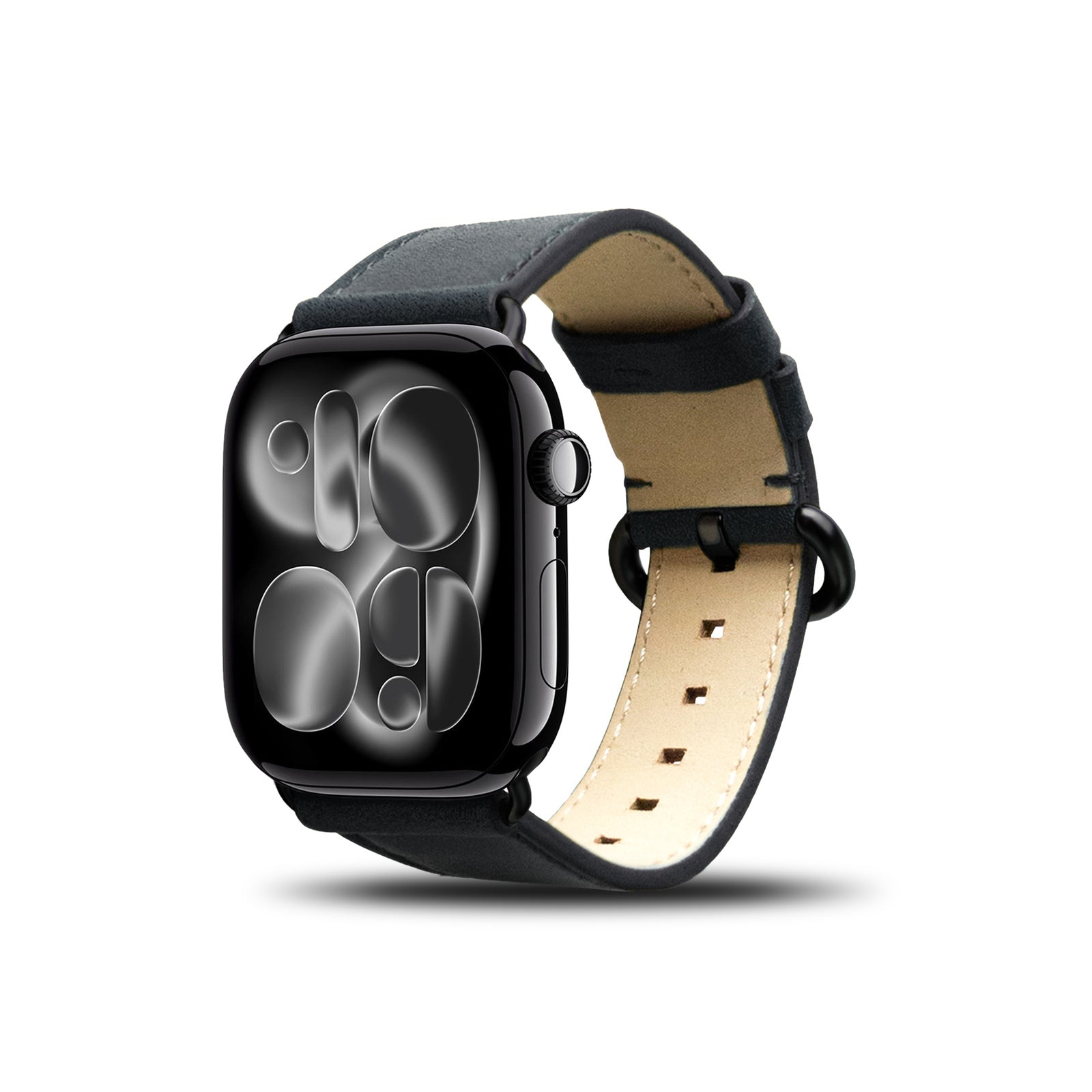 Apple Watch 皮革錶帶 - 38-42mm - 渡鴉黑