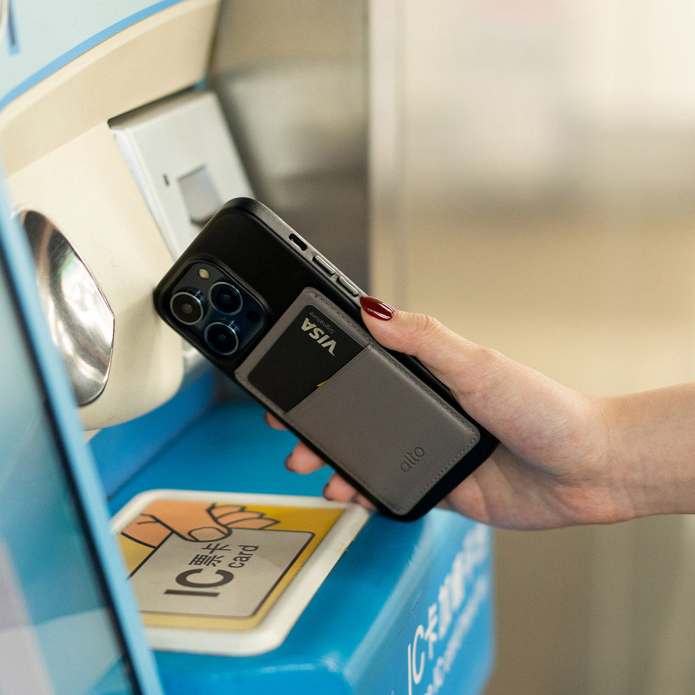 惜福品 - iPhone 磁吸皮革卡套 - 礫石灰