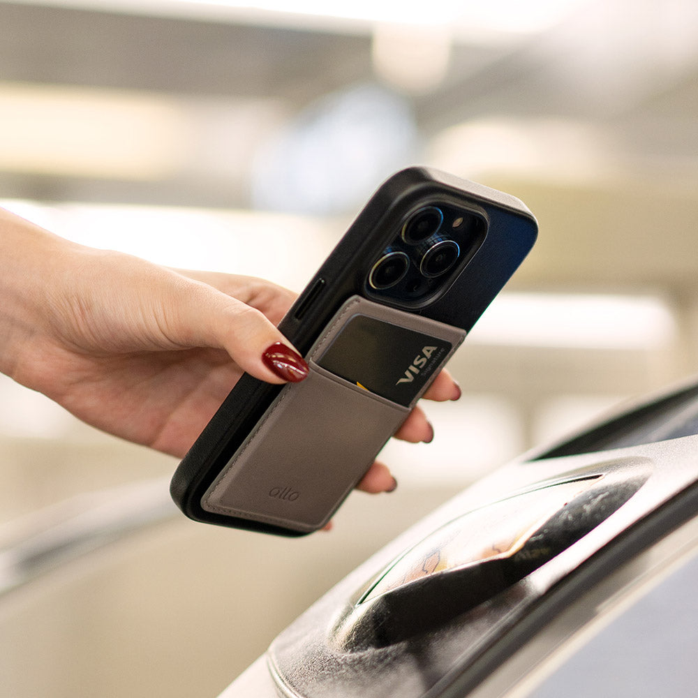 惜福品 - iPhone 磁吸皮革卡套 - 礫石灰