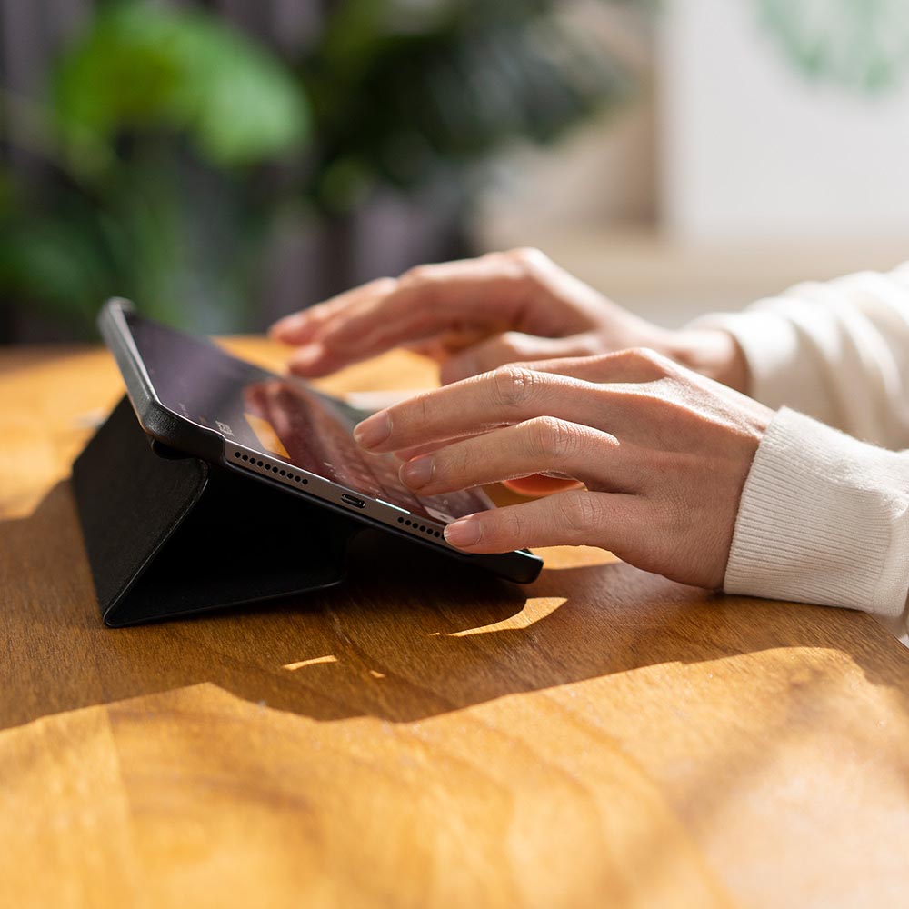 惜福品 - iPad mini 書本式皮革保護套 - 渡鴉黑