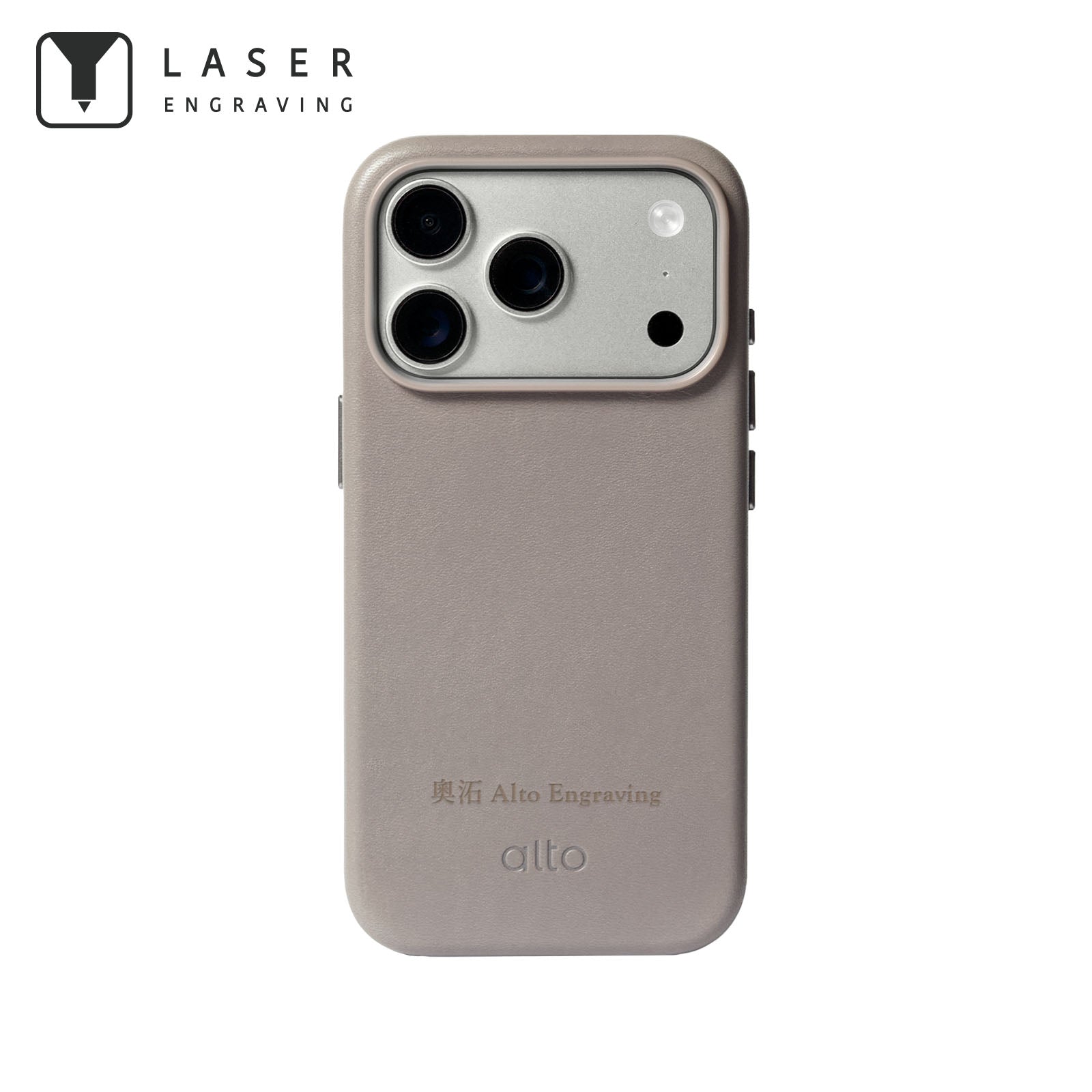 iPhone 18 Pro - Clop 磁吸皮革手機殼 - 礫石灰