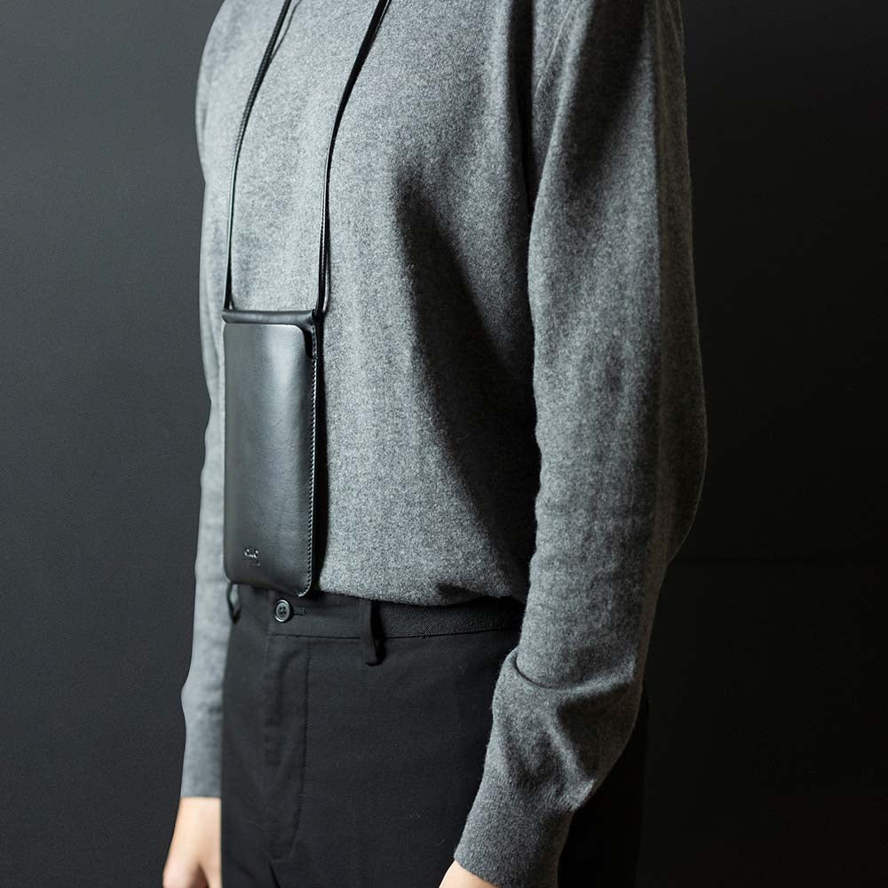 惜福品 - 皮革輕便手機隨身包 - 渡鴉黑