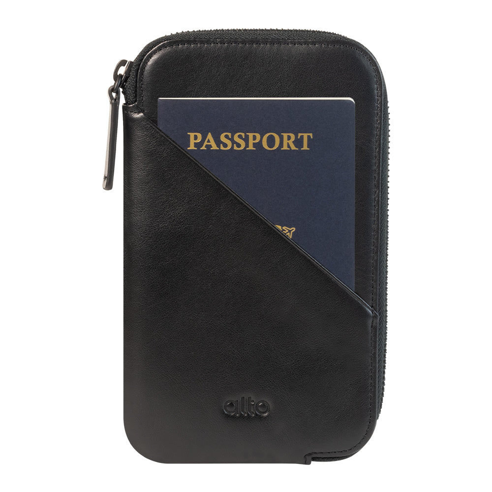 惜福品 - 旅行皮革手機收納包 - 渡鴉黑