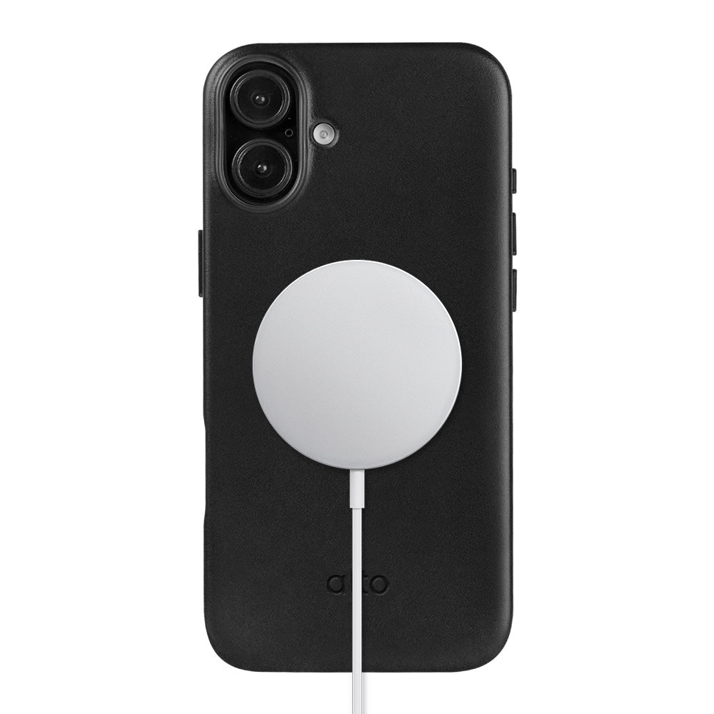 惜福品 - iPhone 16 Plus - Clop 磁吸皮革手機殼 - 渡鴉黑