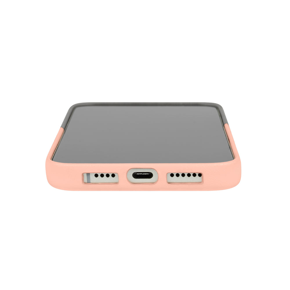 iPhone 16 Pro Max - Herring 磁吸壓紋皮革手機殼 - 礫石灰/迷霧粉