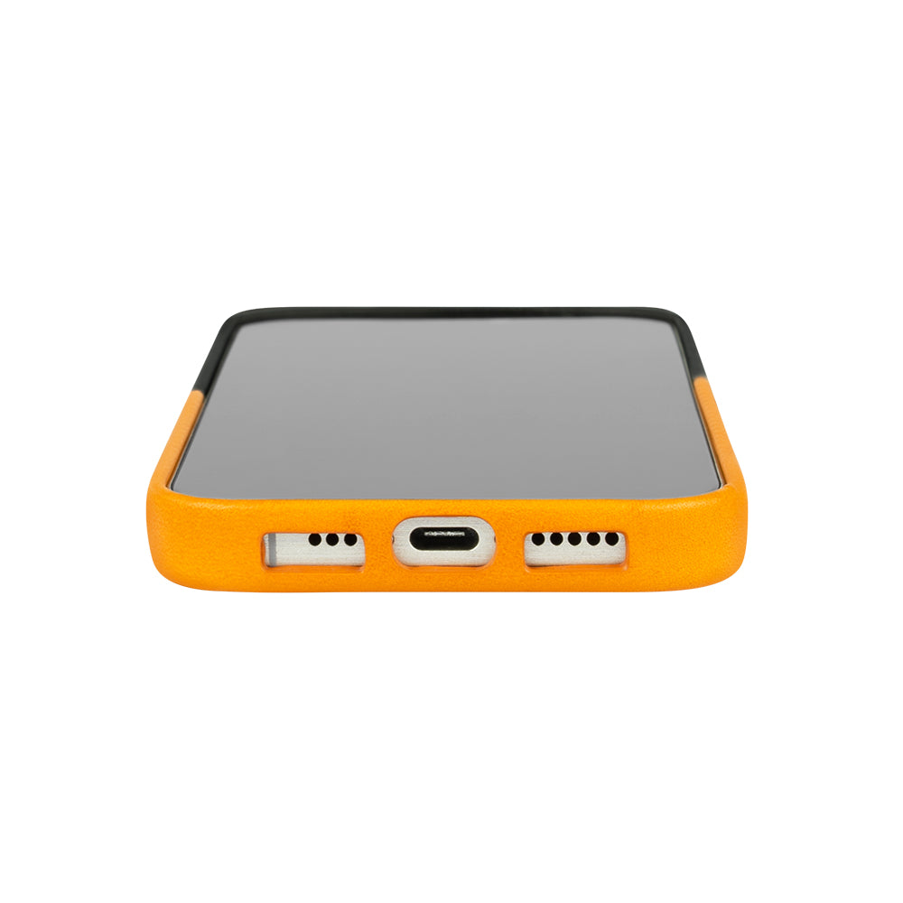 惜福品 - iPhone 16 Pro - Herring 磁吸壓紋皮革手機殼 - 渡鴉黑/焦糖棕