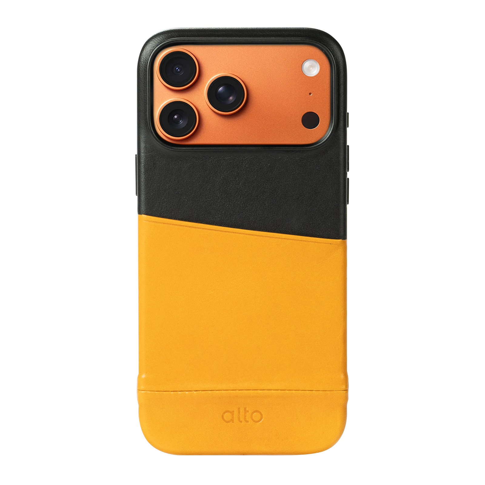 iPhone 17 Pro - Metro 插卡式皮革手機殼 - 焦糖棕/渡鴉黑
