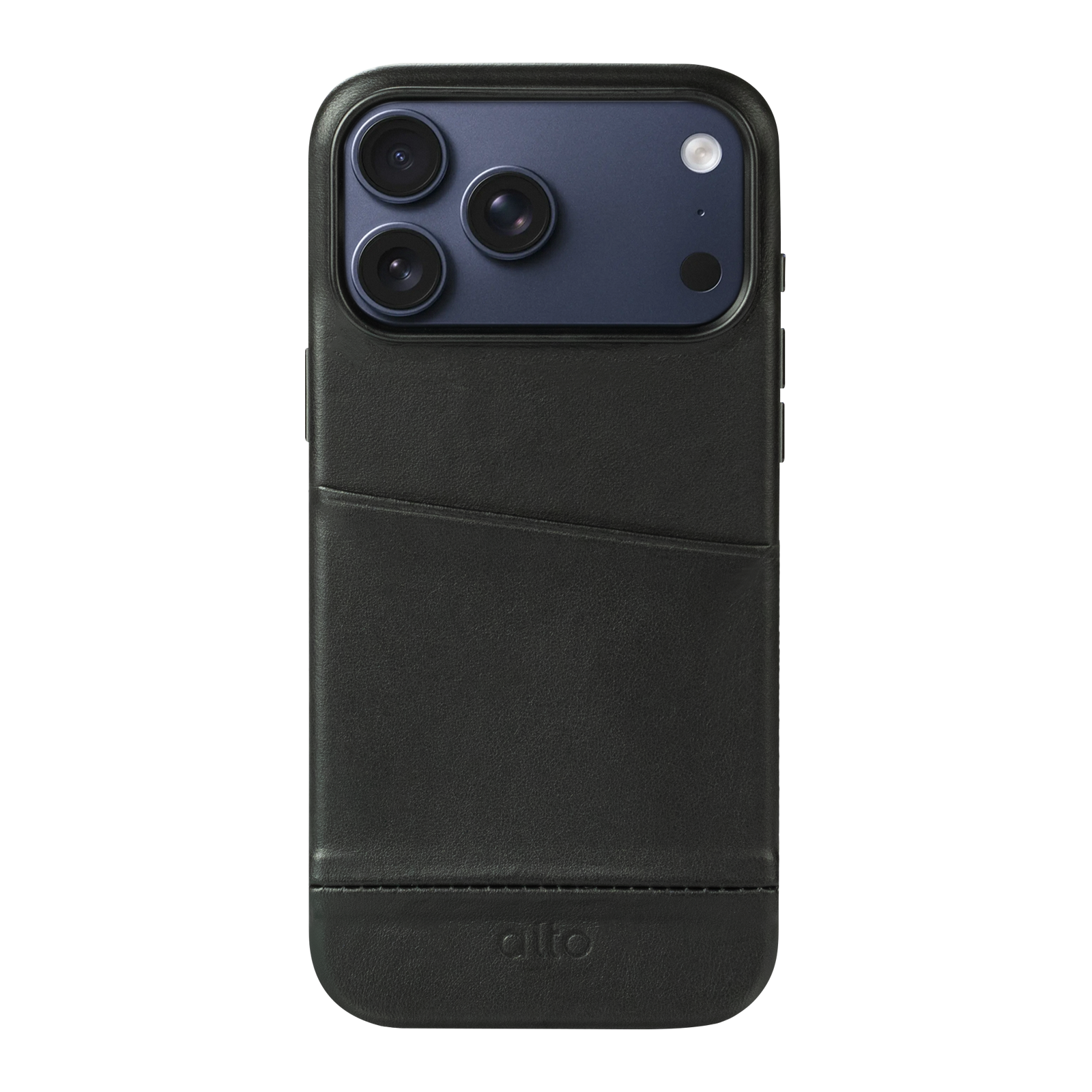 iPhone 17 Pro - Metro 插卡式皮革手機殼 - 渡鴉黑