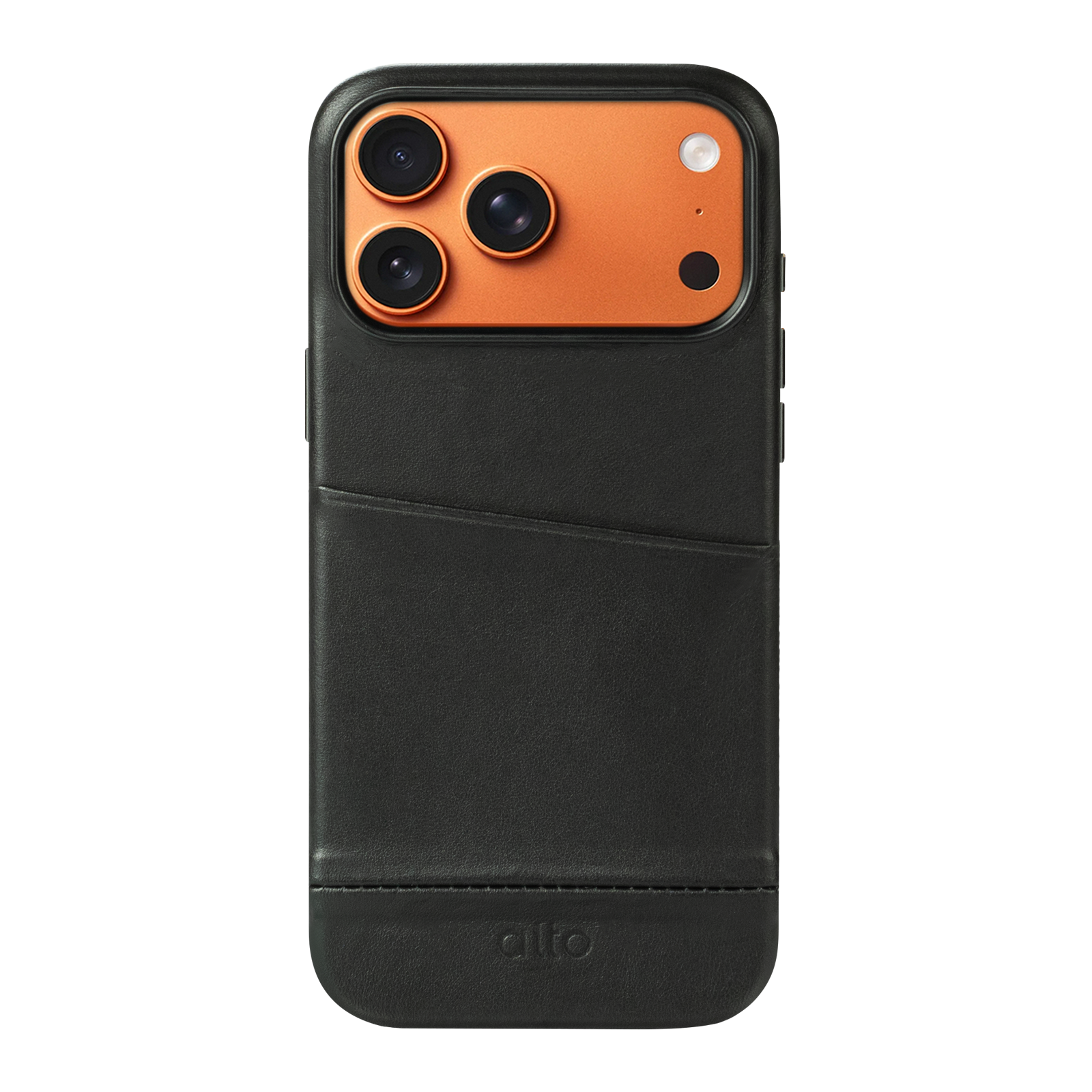 iPhone 17 Pro - Metro 插卡式皮革手機殼 - 渡鴉黑