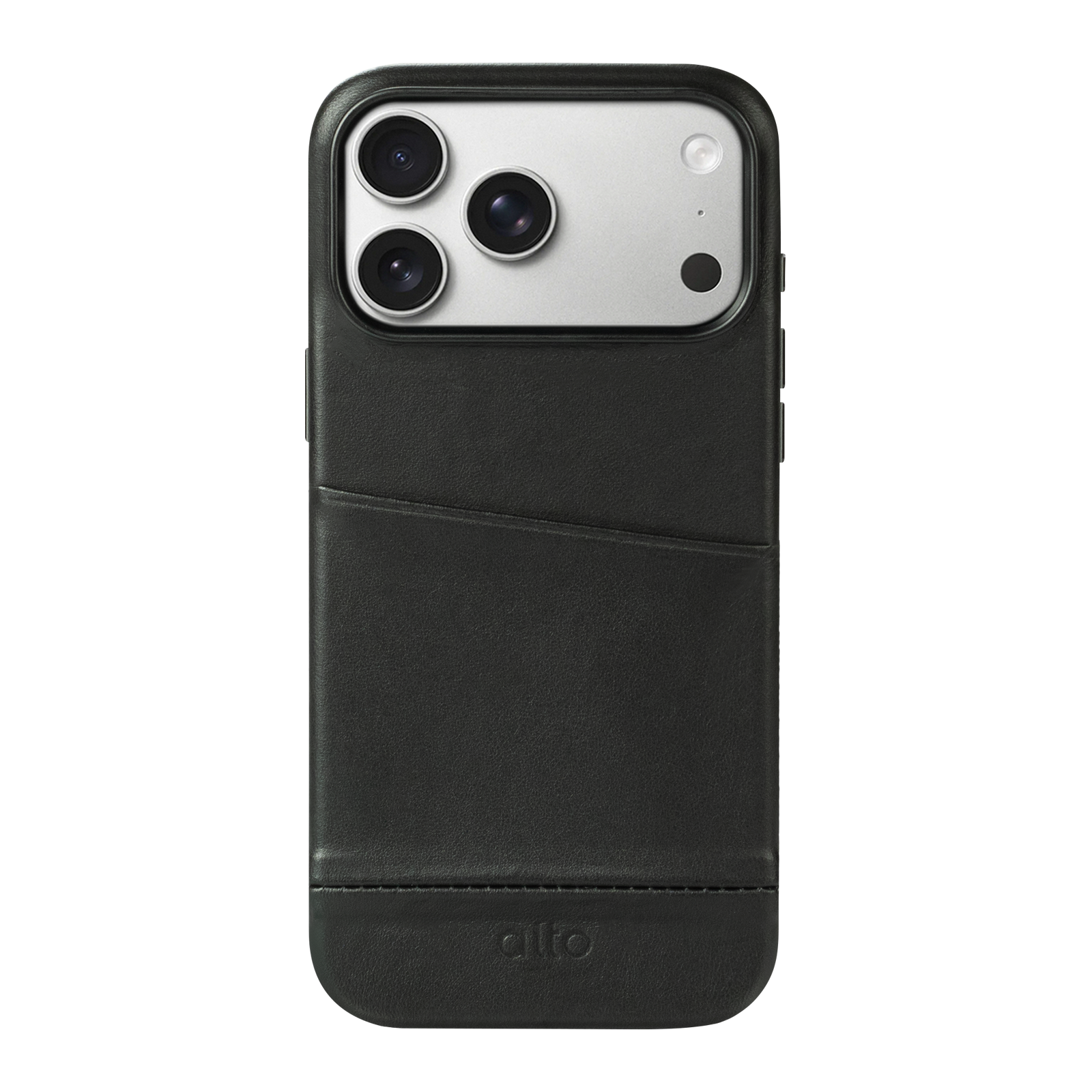 iPhone 17 Pro - Metro 插卡式皮革手機殼 - 渡鴉黑