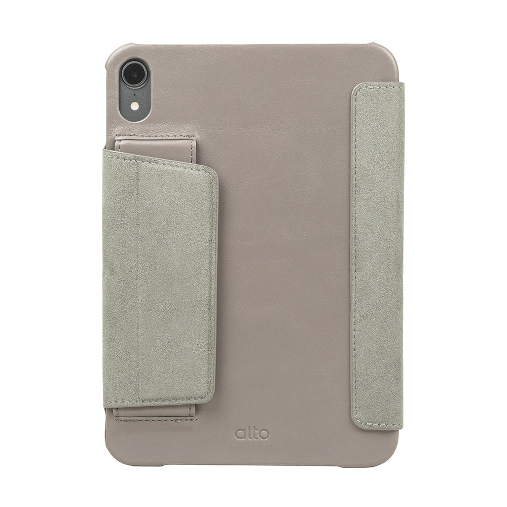 iPad mini 書本式皮革保護套 - 礫石灰