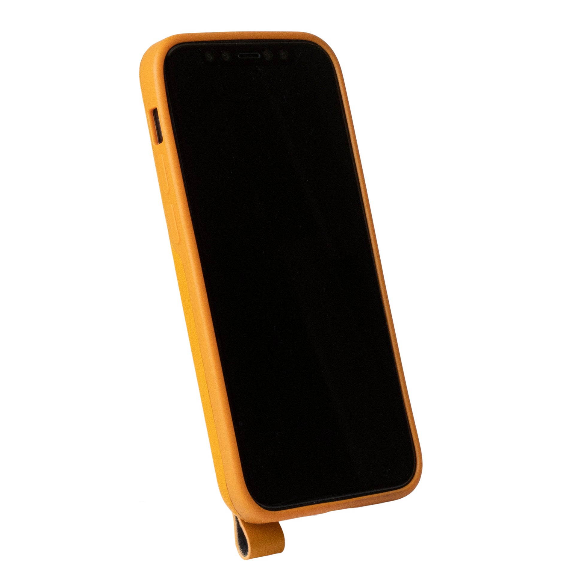 iPhone 12 mini - Anello 360 掛繩皮革手機殼 - 焦糖棕