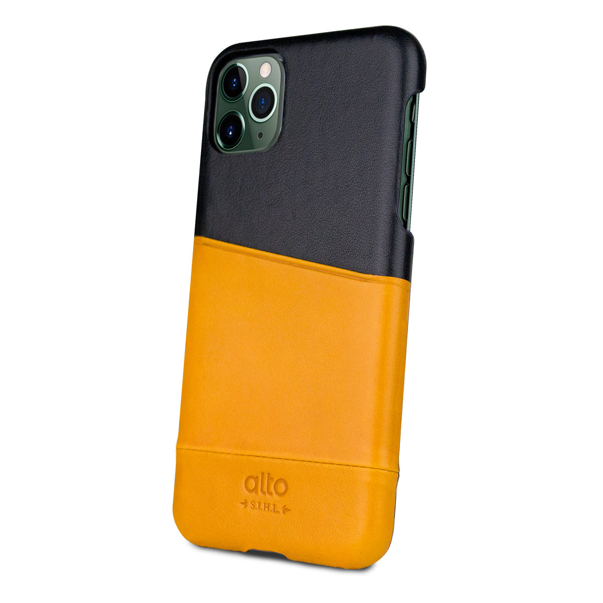 iPhone 11 Pro Max - Metro 插卡式皮革手機殼 - 渡鴉黑/焦糖棕